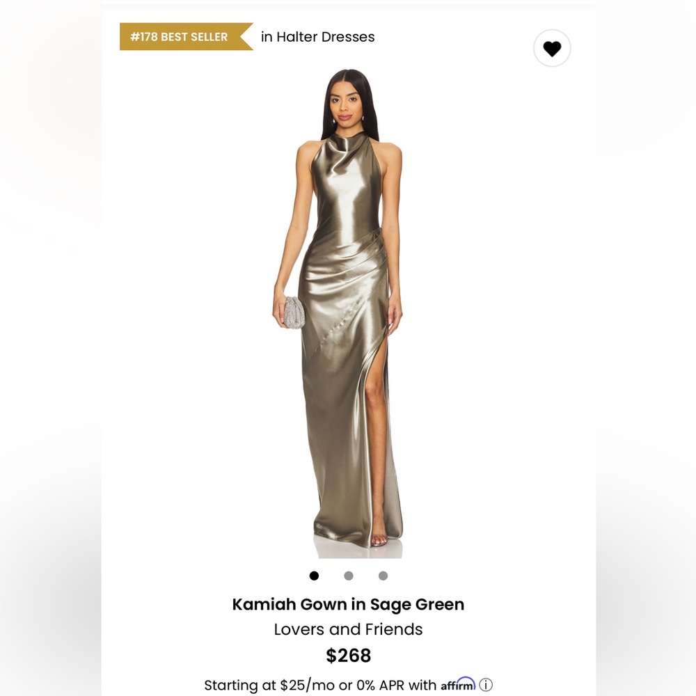 Kamiah Gown by Lovers + Friends Metallic Backless Dress